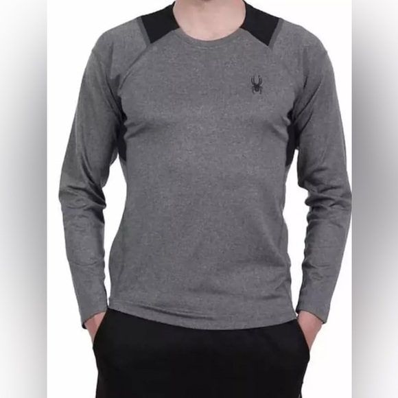 Spyder Activewear Gray Long Sleeve Men's Shirt sz XXL - Picture 1 of 9